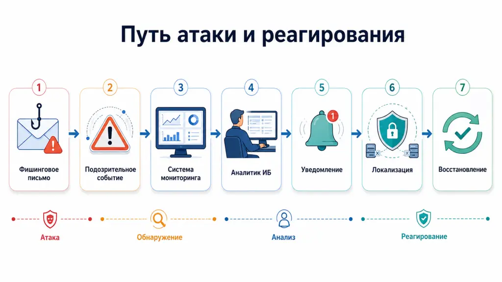 Цепочка обнаружения и реагирования на компьютерный инцидент в рамках ГосСОПКА