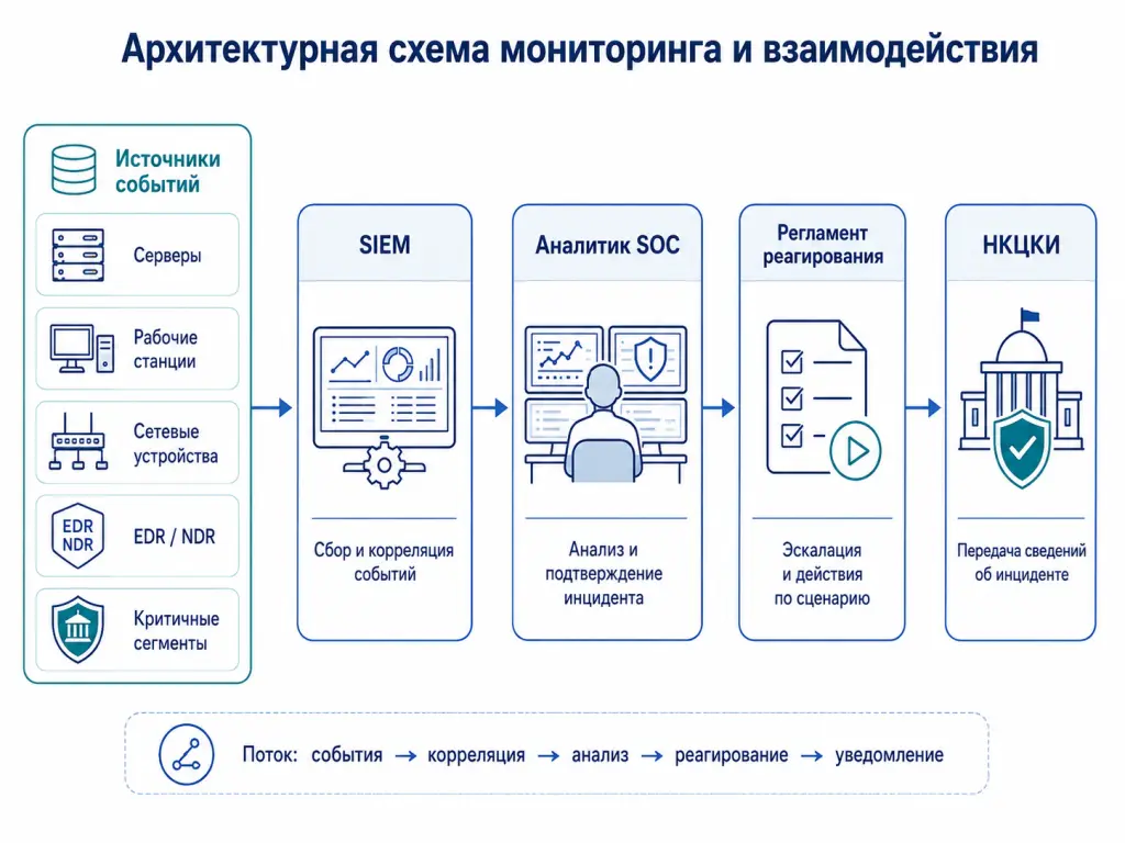 Технический контур мониторинга и реагирования для взаимодействия с ГосСОПКА