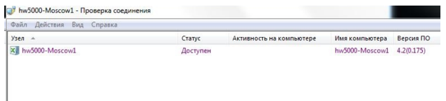 Окно с информацией о статусе доступности узла Окно с информацией о статусе доступности узла