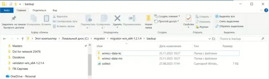 Созданные директории на локальном диске 