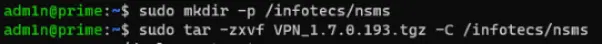 Распаковка файлов модуля VPN.