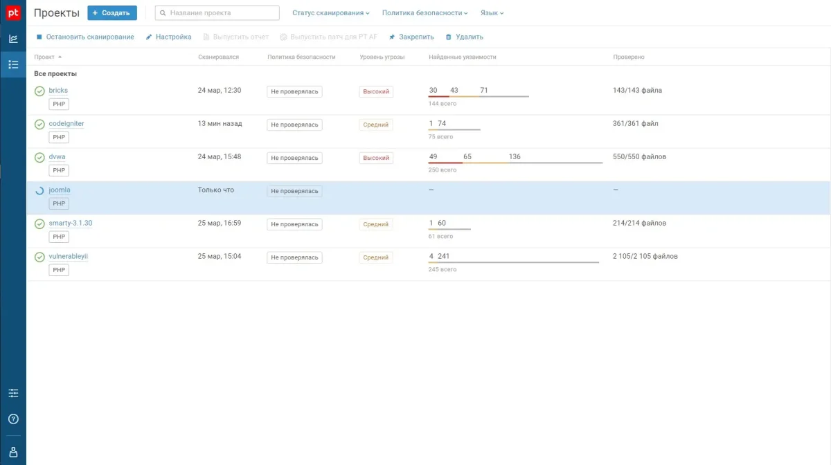 PT Application Inspector (Анализатор защищенности)